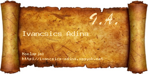Ivancsics Adina névjegykártya